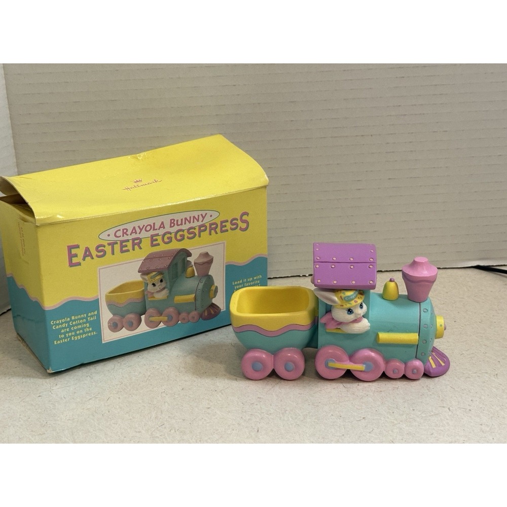 Vintage 1993 Hallmark Easter Crayola Bunny Eggspress Train Candy Holder